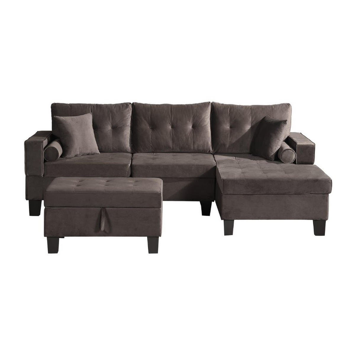 SOFA ROM - Farbe: Braun - Braun, Kunststoff (242.6/154.3cm) - Home Deluxe