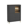 HIGHBOARD Mossa 3D MO05 mit LED Beleuchtung - Goldfarben/Schwarz, Holzwerkstoff/Kunststoff (97/136/40cm) - MIRJAN24