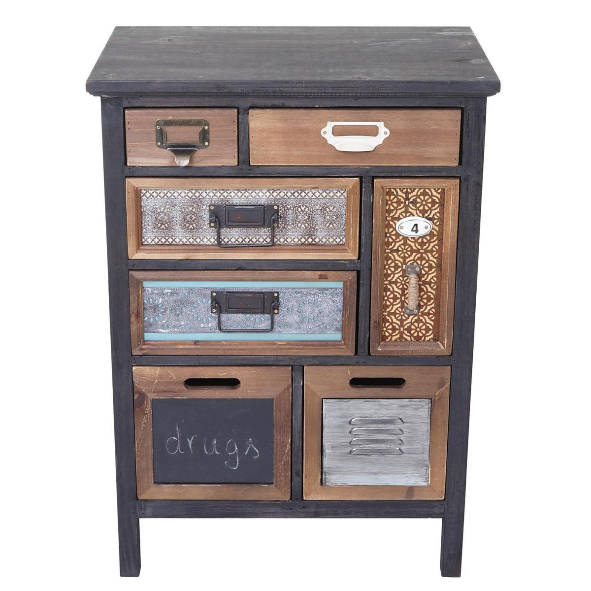 APOTHEKER-SCHRANK Multicolor - Multicolor, Holz (55/78/35cm) - MCW