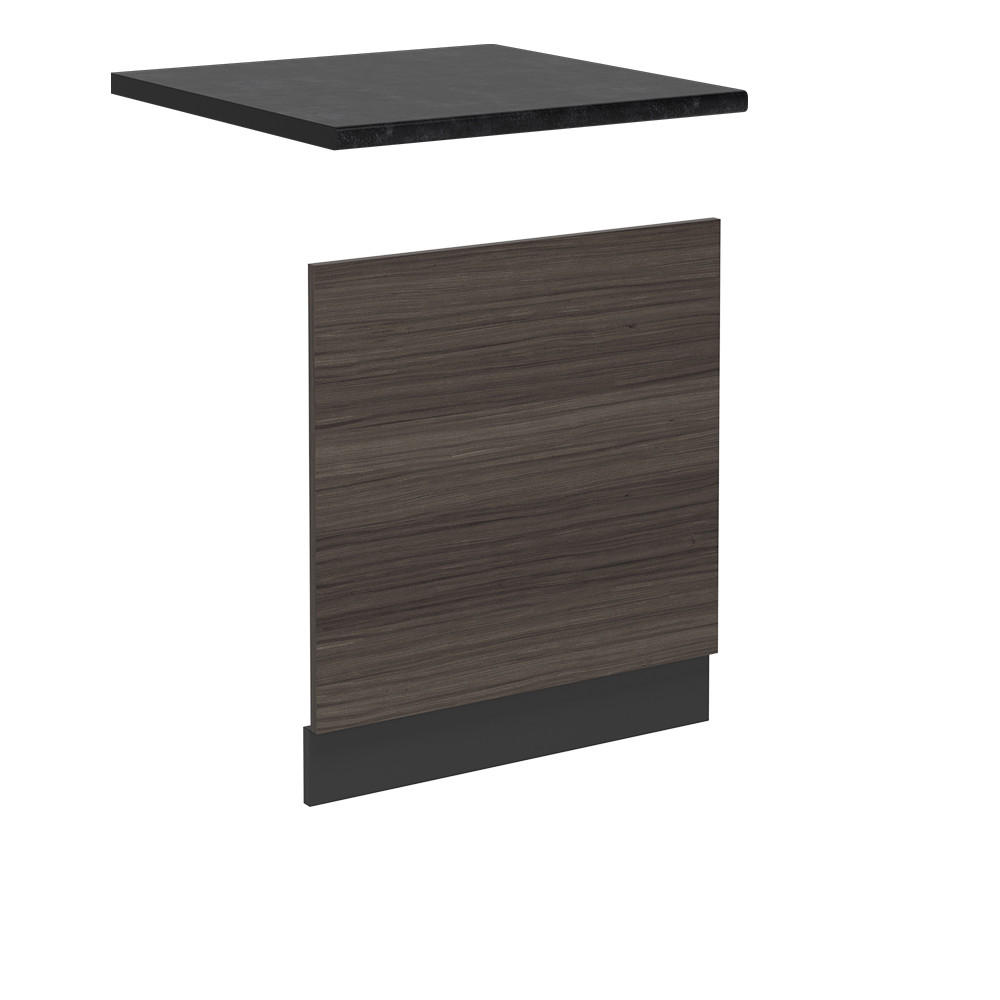 GESCHIRRSPÜLBLENDE R-Line Edelgrau 60 cm , AP Anthrazit - Anthrazit/Braun, Holzwerkstoff (60/57.2/1.6cm) - Vicco