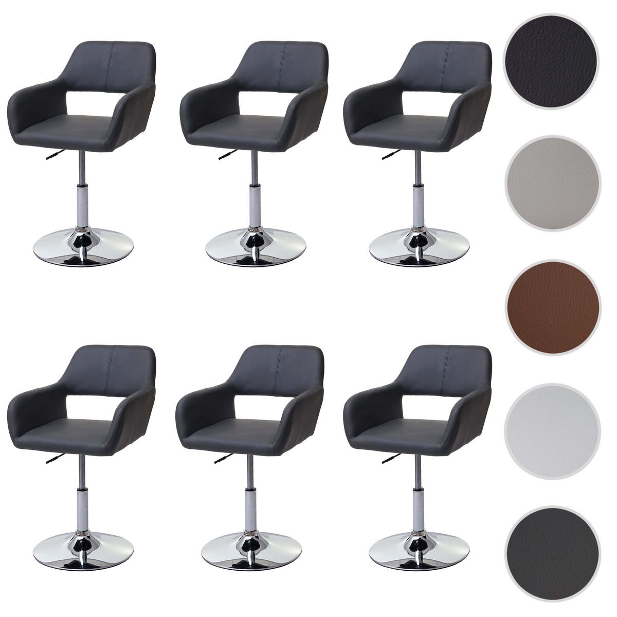 ESSZIMMERSTUHL Grau, Silber 6er-Set - Silberfarben/Grau, Textil (58/89/55cm) - MCW