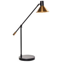SCHREIBTISCHLAMPE Gold/Schwarz Pinkeen - Goldfarben/Schwarz, Metall (62/21/63cm) - Beliani