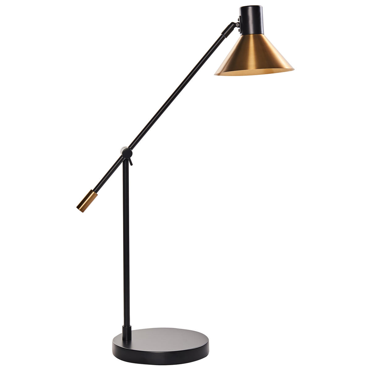 SCHREIBTISCHLAMPE Gold/Schwarz Pinkeen - Goldfarben/Schwarz, Metall (62/21/63cm) - Beliani