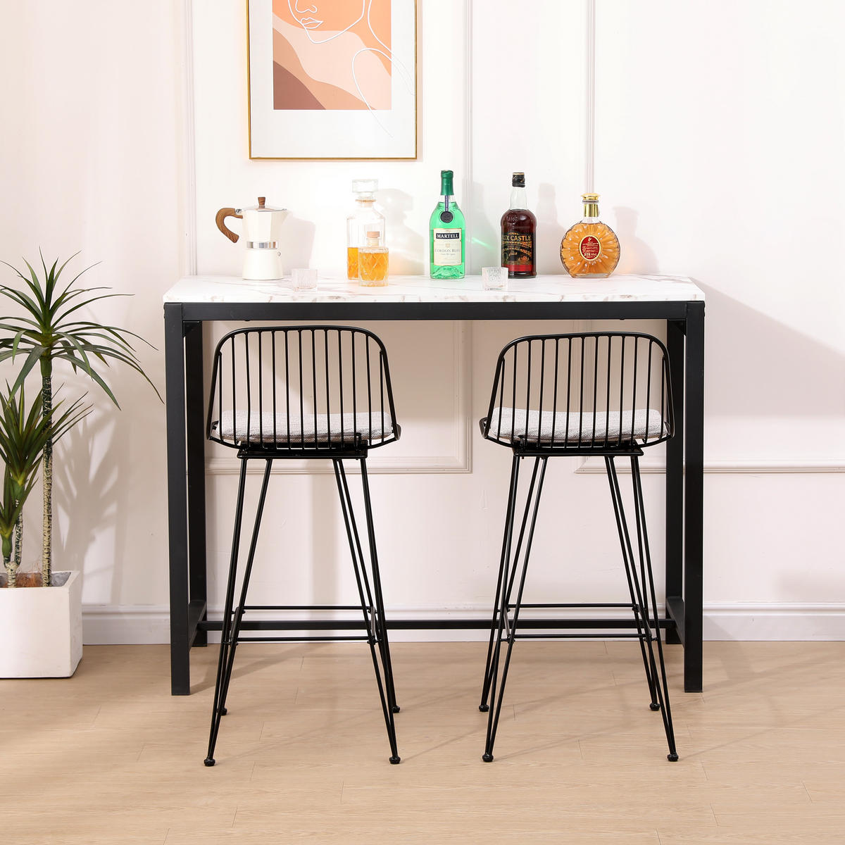 BARHOCKER 2er-Set Metall Grau - Grau, Metall (41/90/43cm) - Nordlys