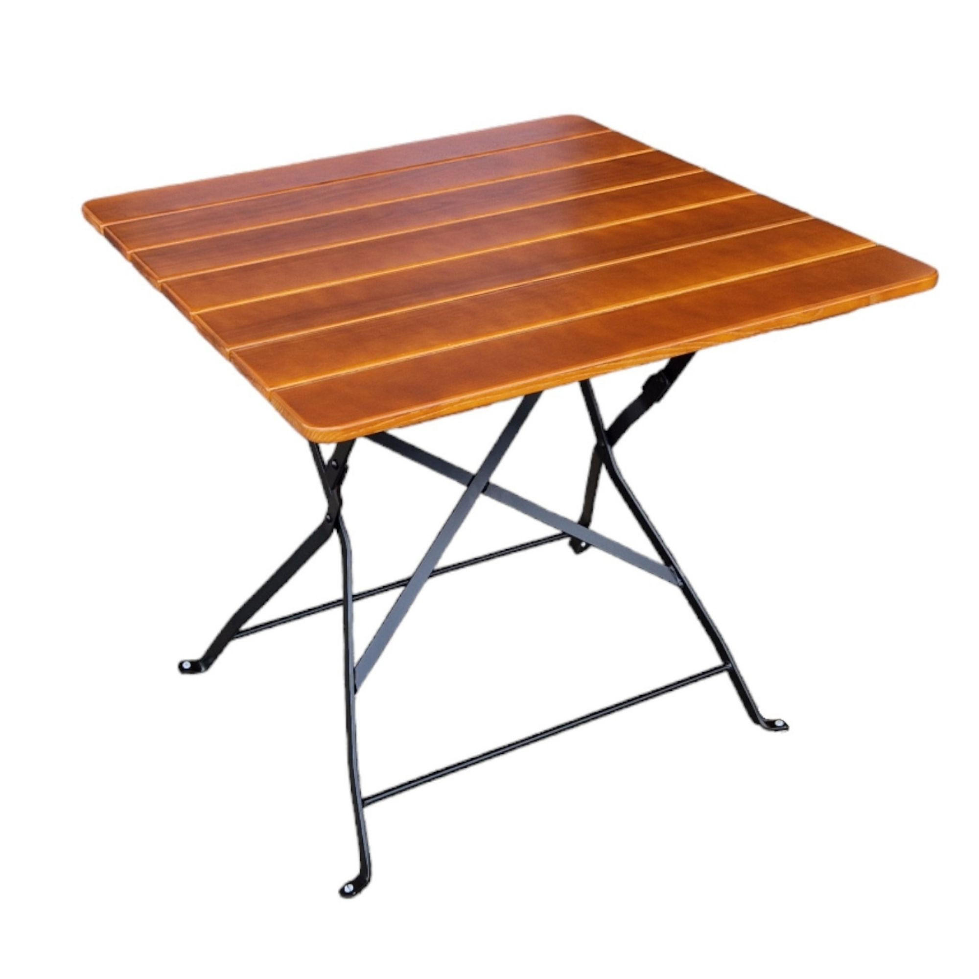BIERGARTENTISCH BERGTAL 74x80x80cm Klappbar Eschenholz Schwarz/Braun 2 Personen - Braun, Holz (80/80/74cm) - CHEFGASTRO