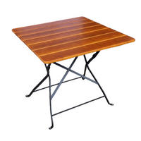 BIERGARTENTISCH BERGTAL 74x80x80cm Klappbar Eschenholz Schwarz/Braun 2 Personen - Braun, Holz (80/80/74cm) - CHEFGASTRO