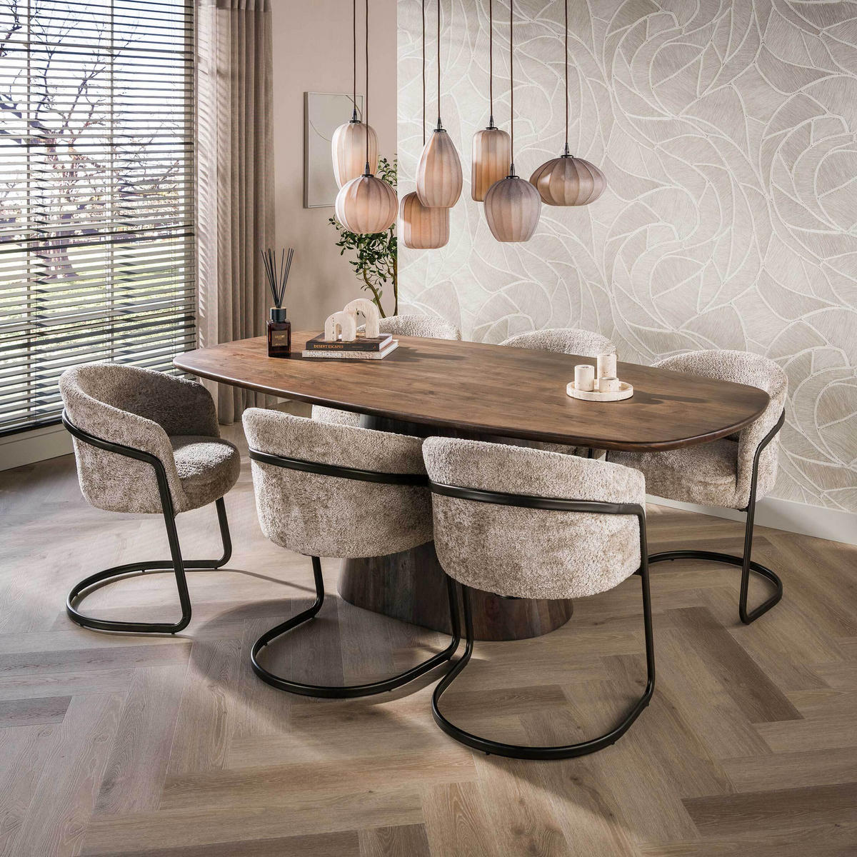ESSTISCH ONDA Braun Oval Akazie Holz 215 cm - Akaziefarben, Holz (215/105/77cm) - alesvelt