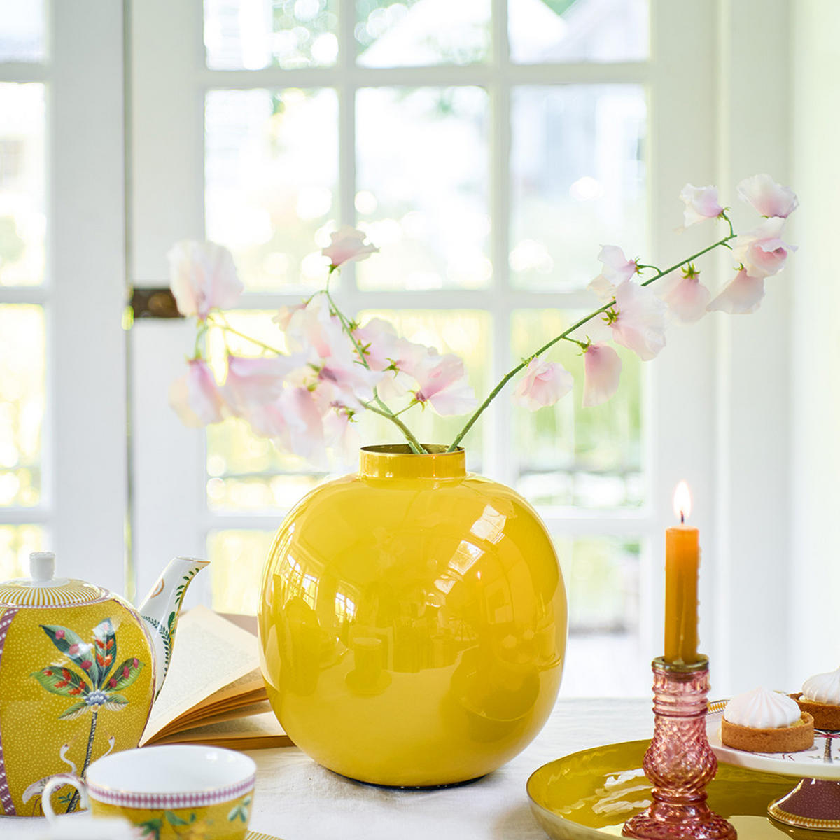 VASE Metal gelb 23 cm - Gelb, Metall (23cm) - Pip Studio