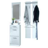 GARDEROBE Loret Front in Weiß Hochglanz - Weiß Hochglanz, Holzwerkstoff (140/200/23cm) - Vladon
