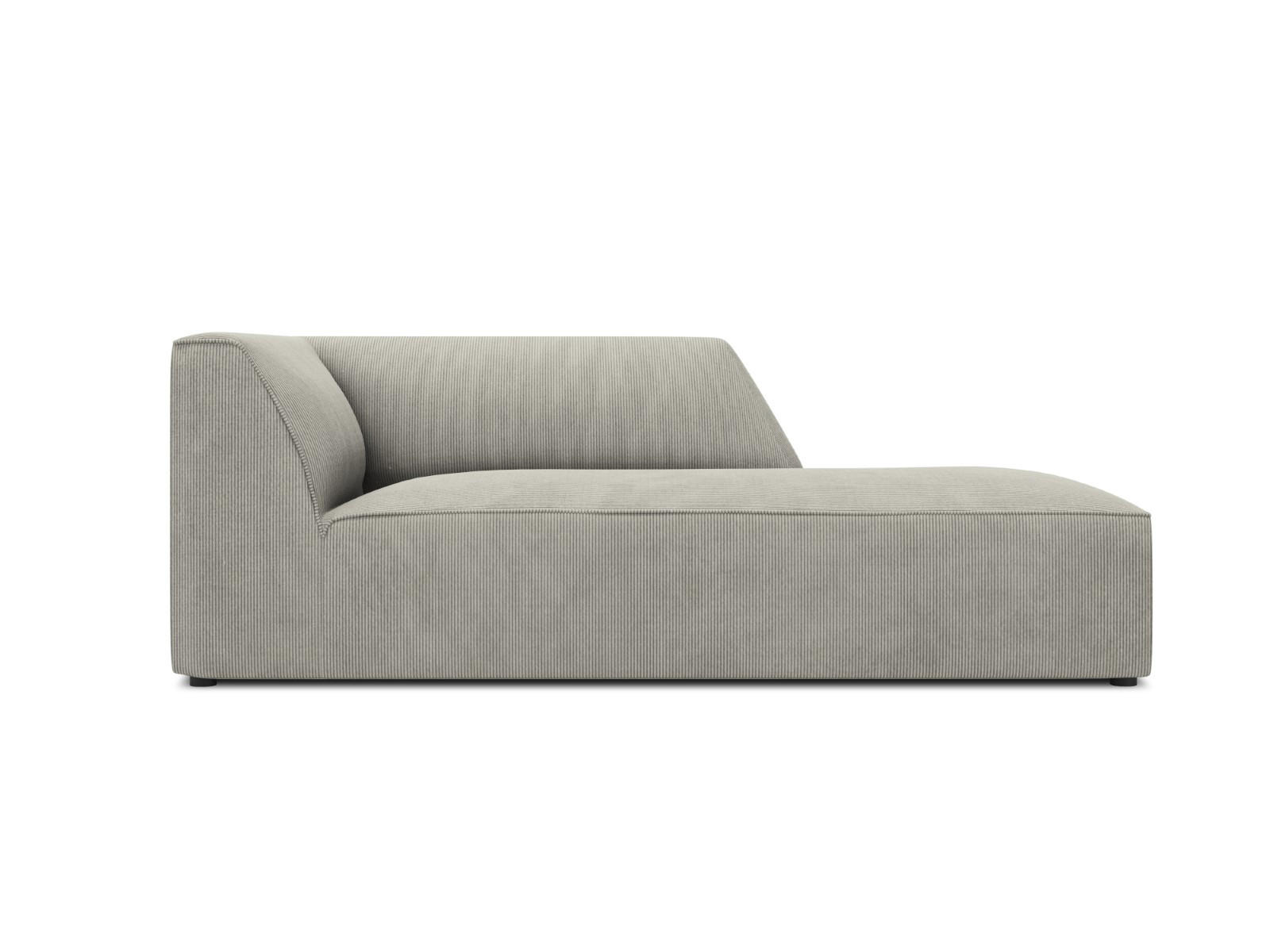 CHAISELONGUE rechts Ruby aus Cord hellgrau - Hellgrau, Textil (93/69/180cm) - Micadoni