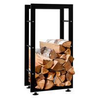 KAMINHOLZREGAL 40/25/80 cm Metall schwarz - Schwarz, Metall (40/80/25cm) - CLP