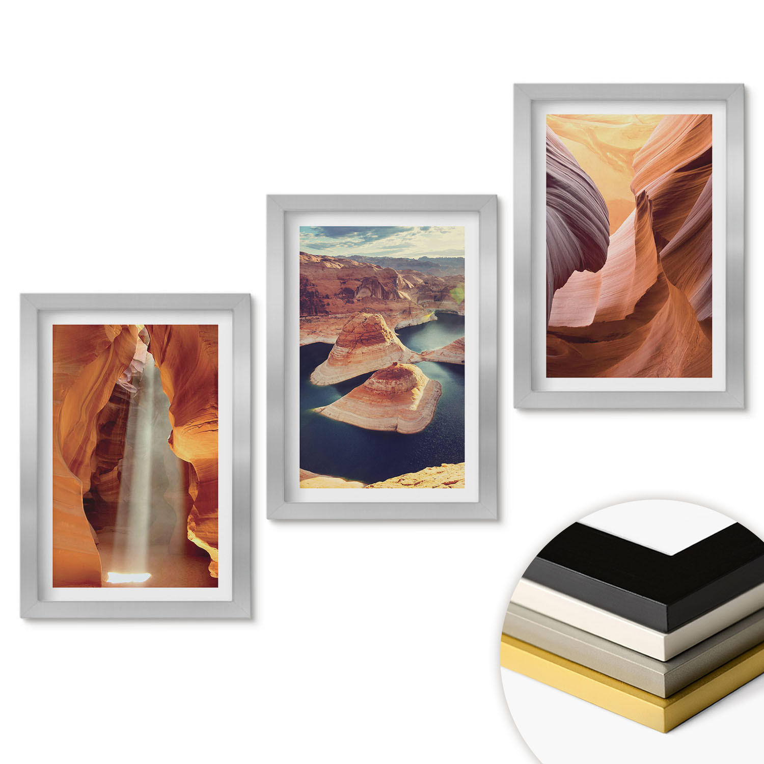 ArtPrintCave Wandbilder Silber 20x30 cm