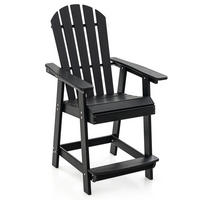 STUHL Hoher Adirondack Schwarz - Schwarz, Kunststoff (85/119/70cm) - COSTWAY