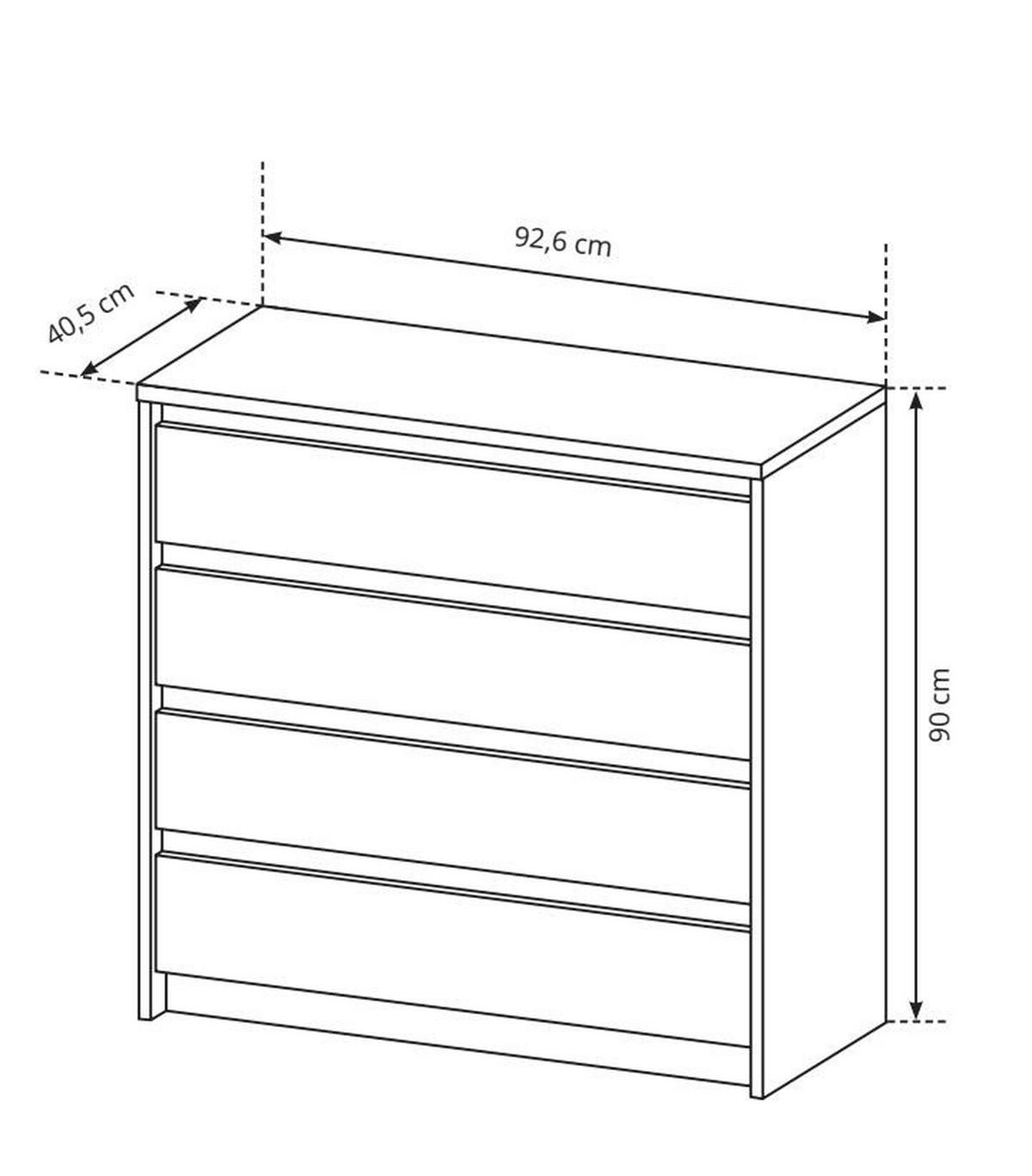 KOMMODE XELO Weiß 93x41x90 cm - Weiß, Holzwerkstoff (93/90/41cm) - FURNLUX