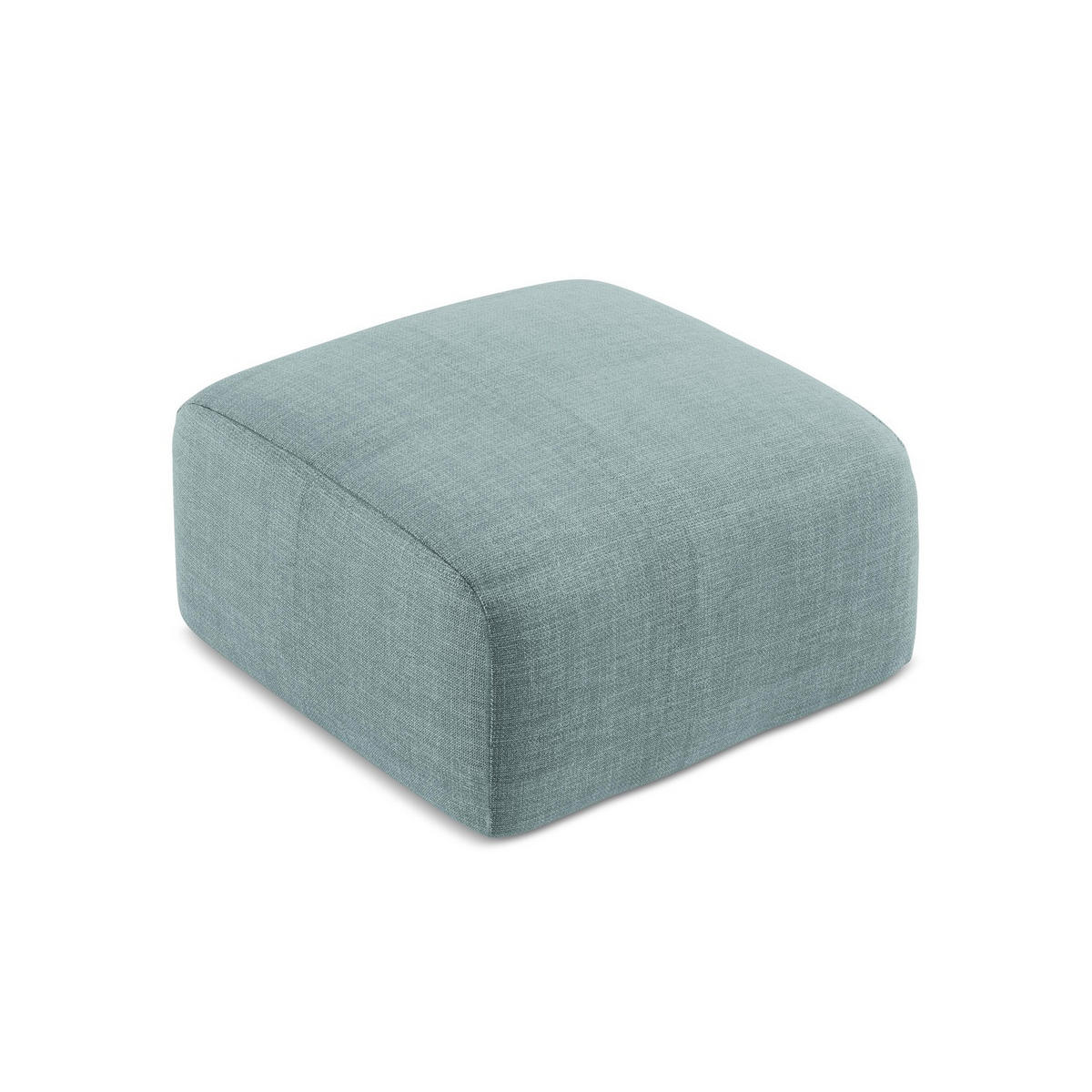 POUF Strukturstoff Blau - Pastellblau/Schwarz, Holzwerkstoff/Kunststoff (65/40/65cm) - LaMiaSofa