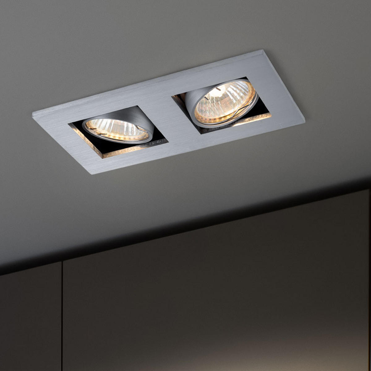 LED BAD EINBAULEUCHTE Aluminium Silber GALILEI - Silberfarben, Metall (18.5/10/10cm)