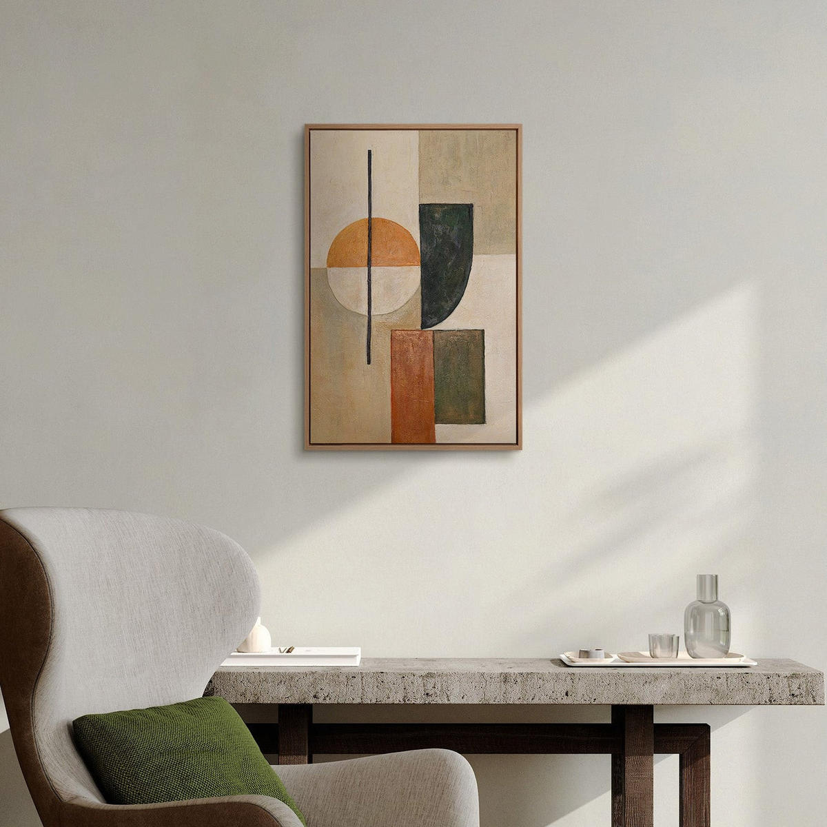 GEMÄLDE Gleichgewicht Schattenfugenrahmen Eichefarben 60x40 cm - Eichefarben, Holz (60/40cm) - YS-art gallery