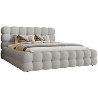 POLSTERBETT 140x200 cm Parlas Bis, Bettkasten, Lattenrost, Boucle, Hellgrau - Hellgrau, Holz/Textil (140/200cm) - Emporius