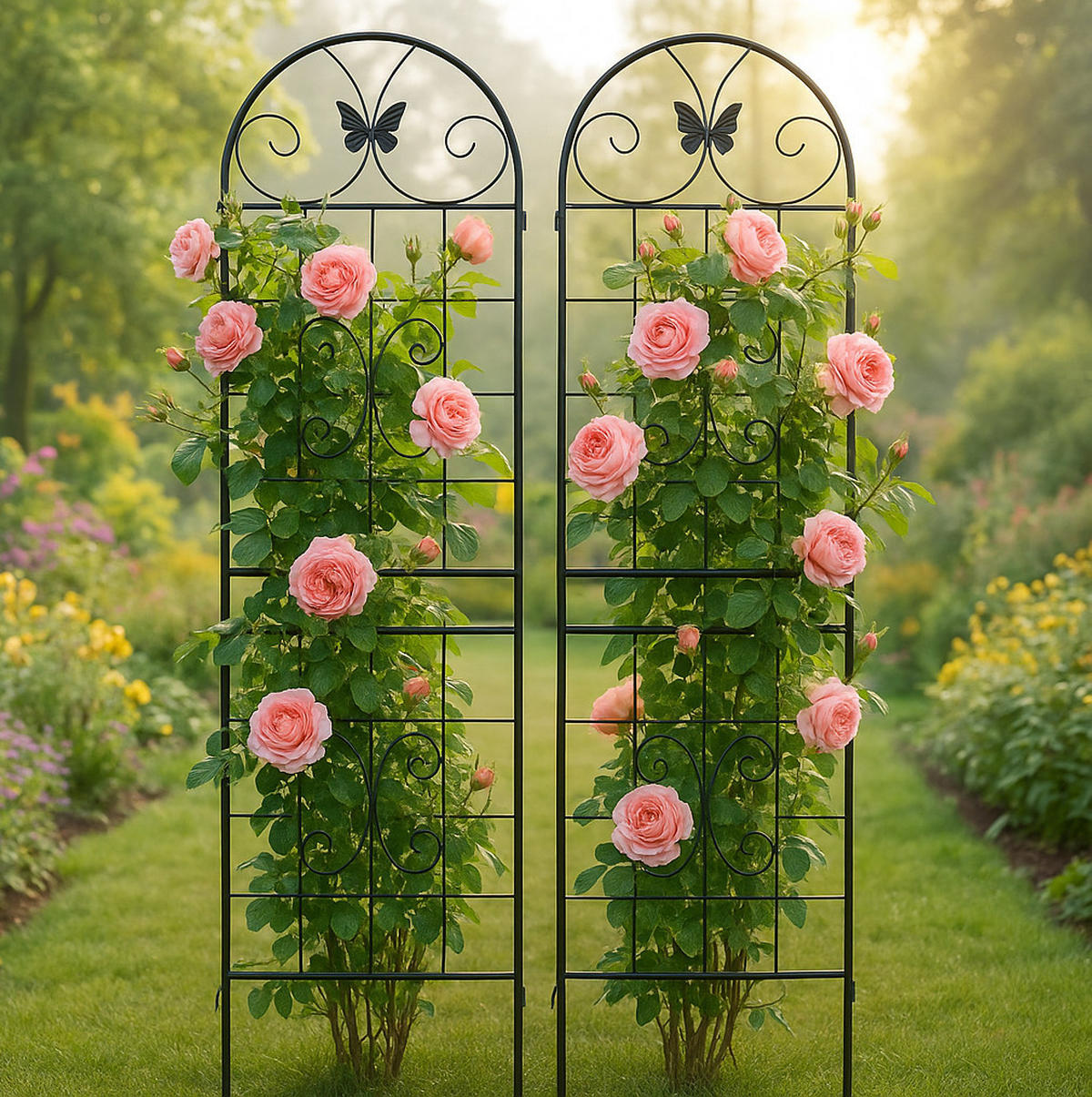 BLUMENKASTENHALTER aus Metall 50x180cm in Schwarz - Schwarz, Metall (50/180/50cm) - Modfu