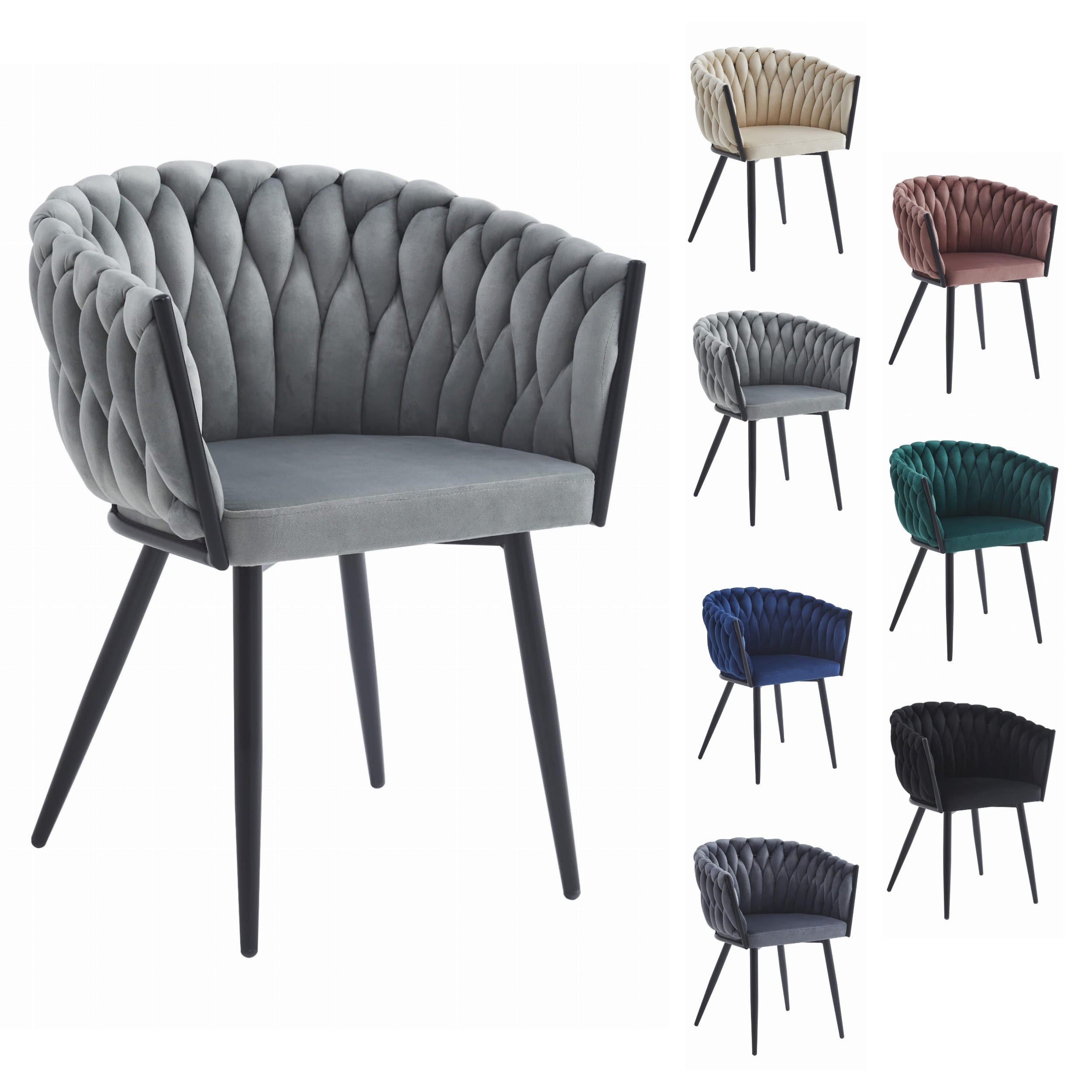 Thumbnail - Komodee Stuhl, Hellgrau, Textil, 61x79x55 cm, Esszimmer, Stühle, Esszimmerstühle, Vierfußstühle