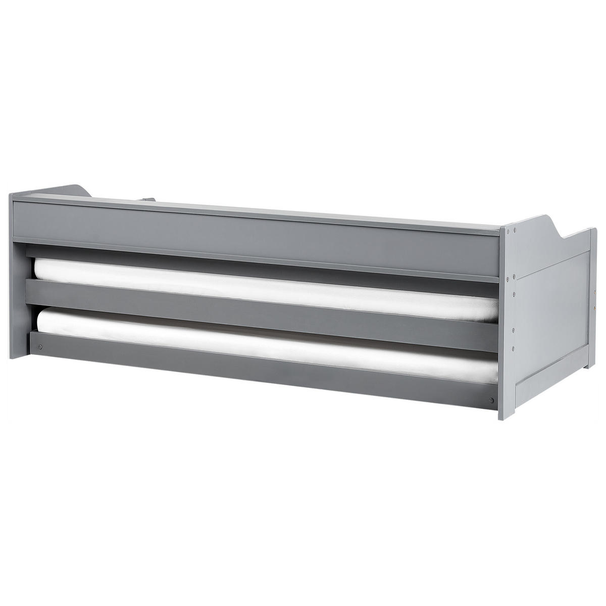 AUSZIEHBETT 90x200 cm Grau Edern - Grau, Holz (90/200cm) - Beliani