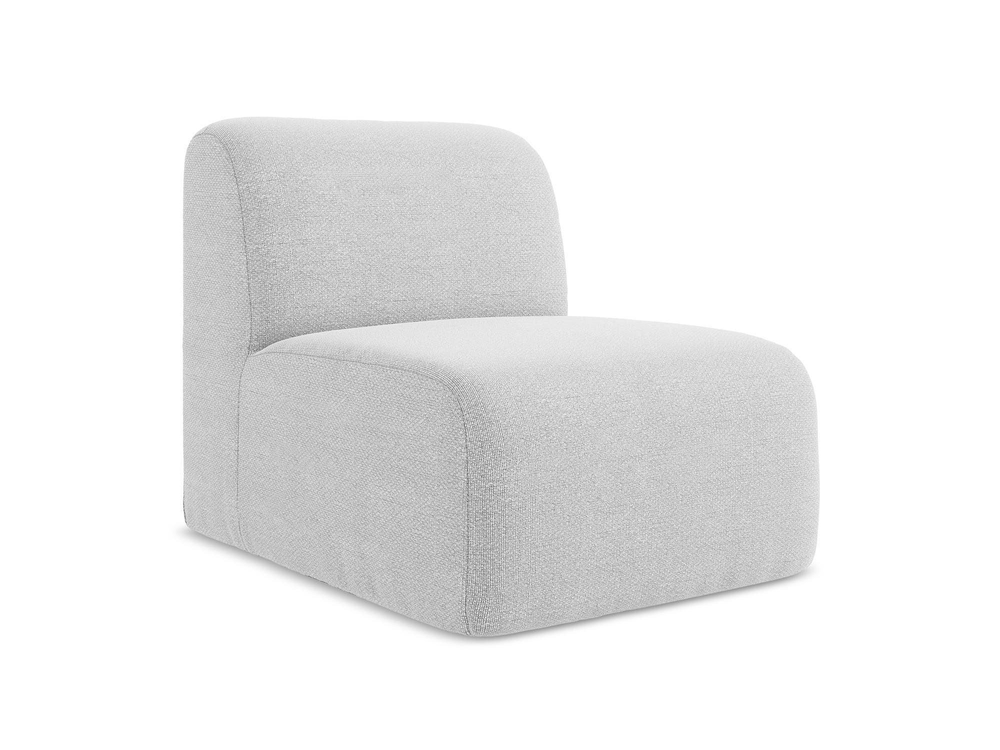 SOFAELEMENT Bouclé Stoff Grau - Silberfarben/Schwarz, Holzwerkstoff/Kunststoff (70/75/94cm) - Makamii