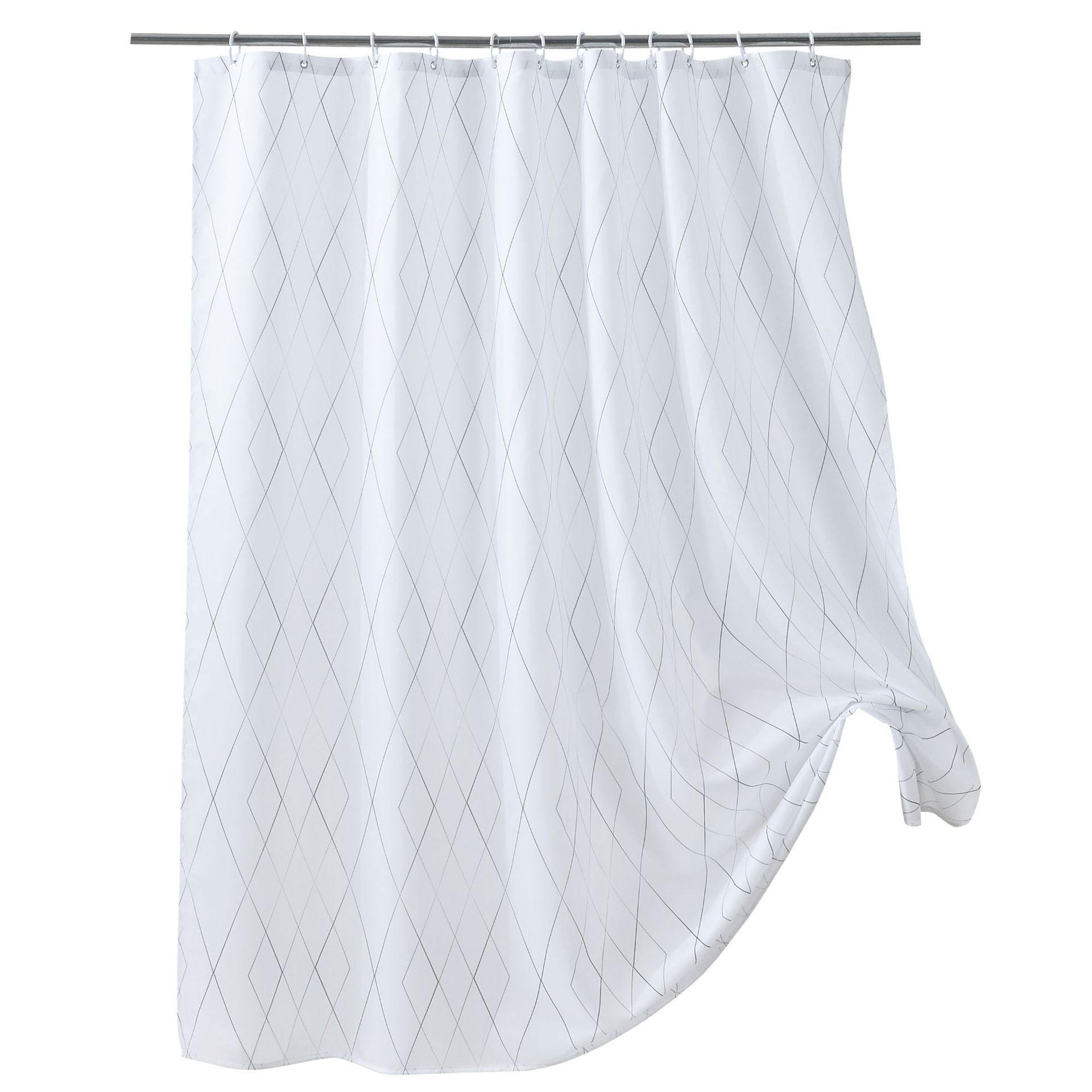 DUSCHVORHANG Polyester 180 x 180 cm schimmelresistent wasserdicht verstärkt fürs Badezimmer - Weiß, Textil (180/180cm) - MCBOSON