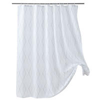 DUSCHVORHANG Polyester 180 x 180 cm schimmelresistent wasserdicht verstärkt fürs Badezimmer - Weiß, Textil (180/180cm) - MCBOSON