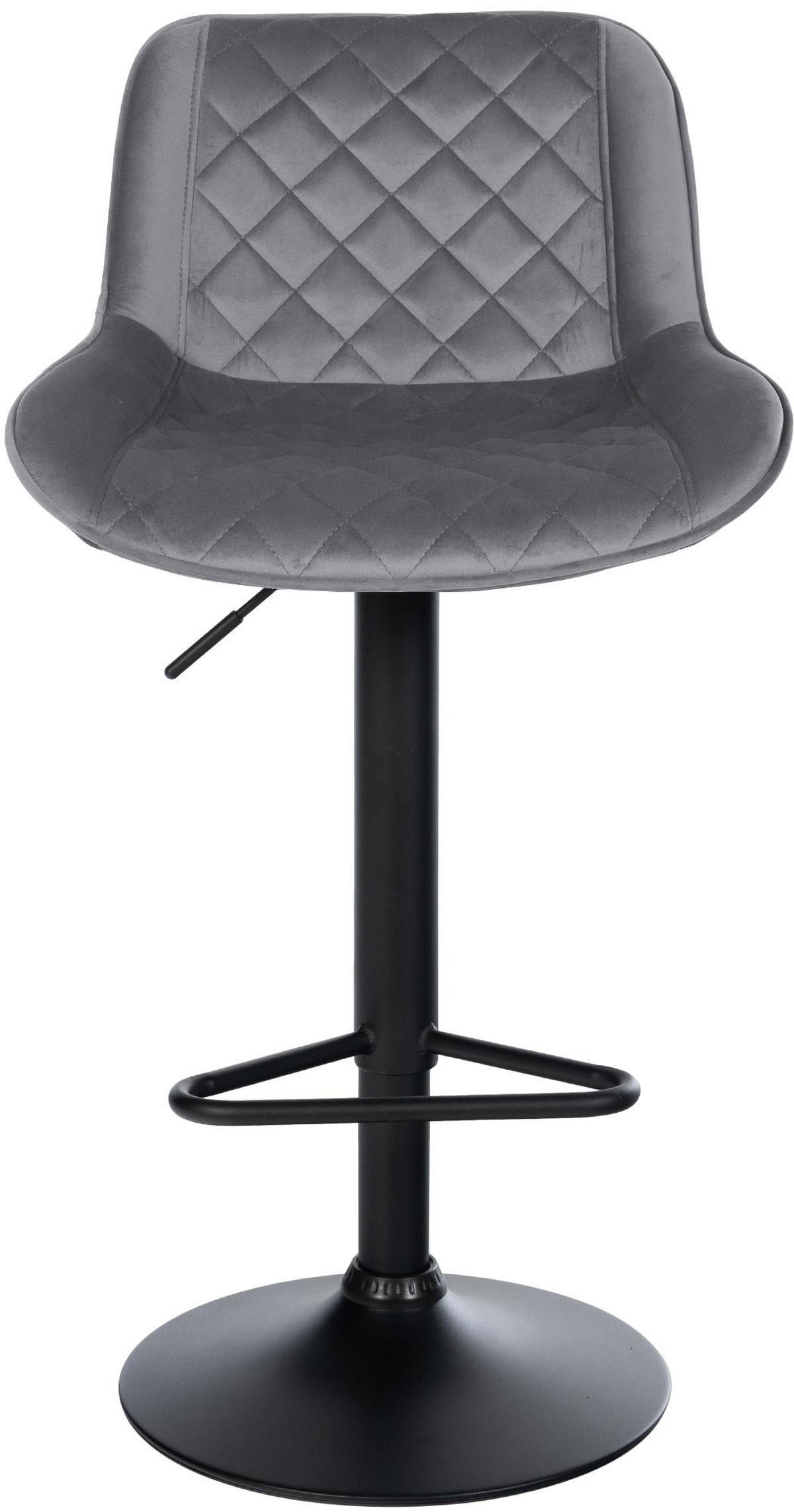 BARHOCKER Samt Dunkelgrau - Dunkelgrau/Schwarz, Textil/Metall (50/84/52cm) - CLP