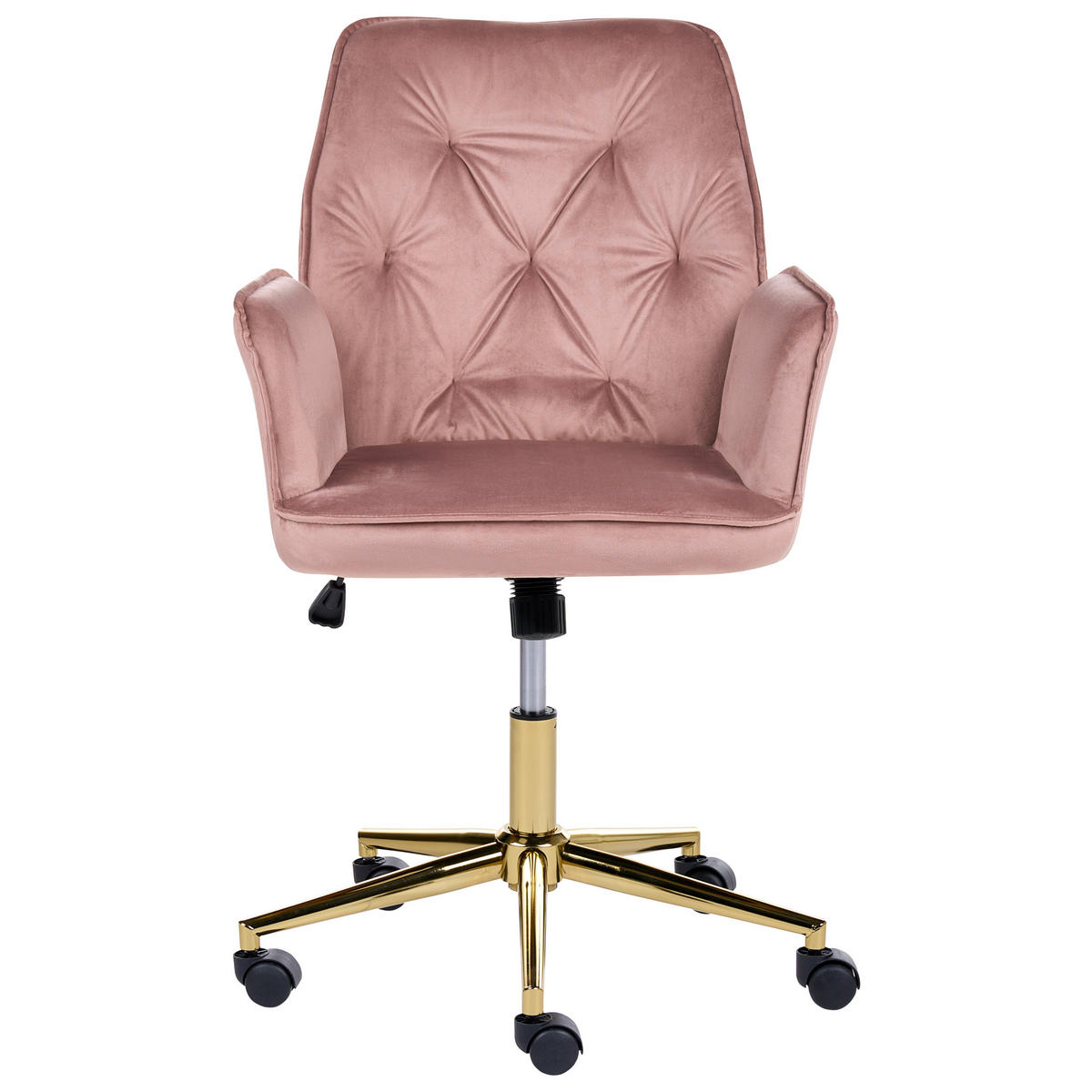 SCHREIBTISCHSTUHL Samtstoff Rosa Celara - Pink, Textil (60/87/60cm) - Beliani