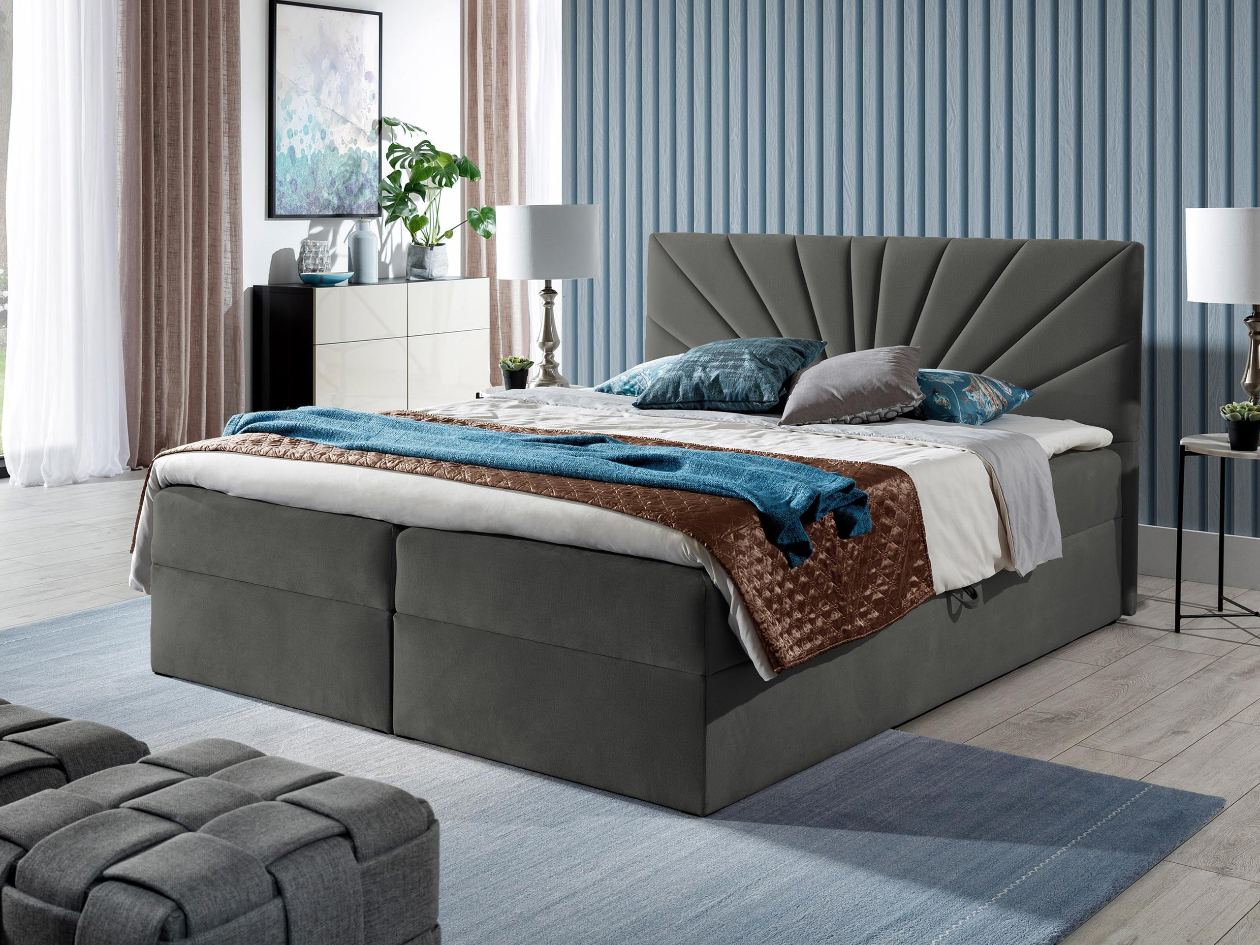 BOXBETT Top 4 - Grau, Holz (140/200cm) - MIRJAN24