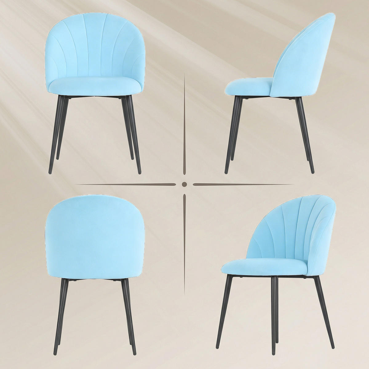 STÜHLE Blau 2 Stück - Blau, Naturmaterialien (52/79/55cm) - GiPP
