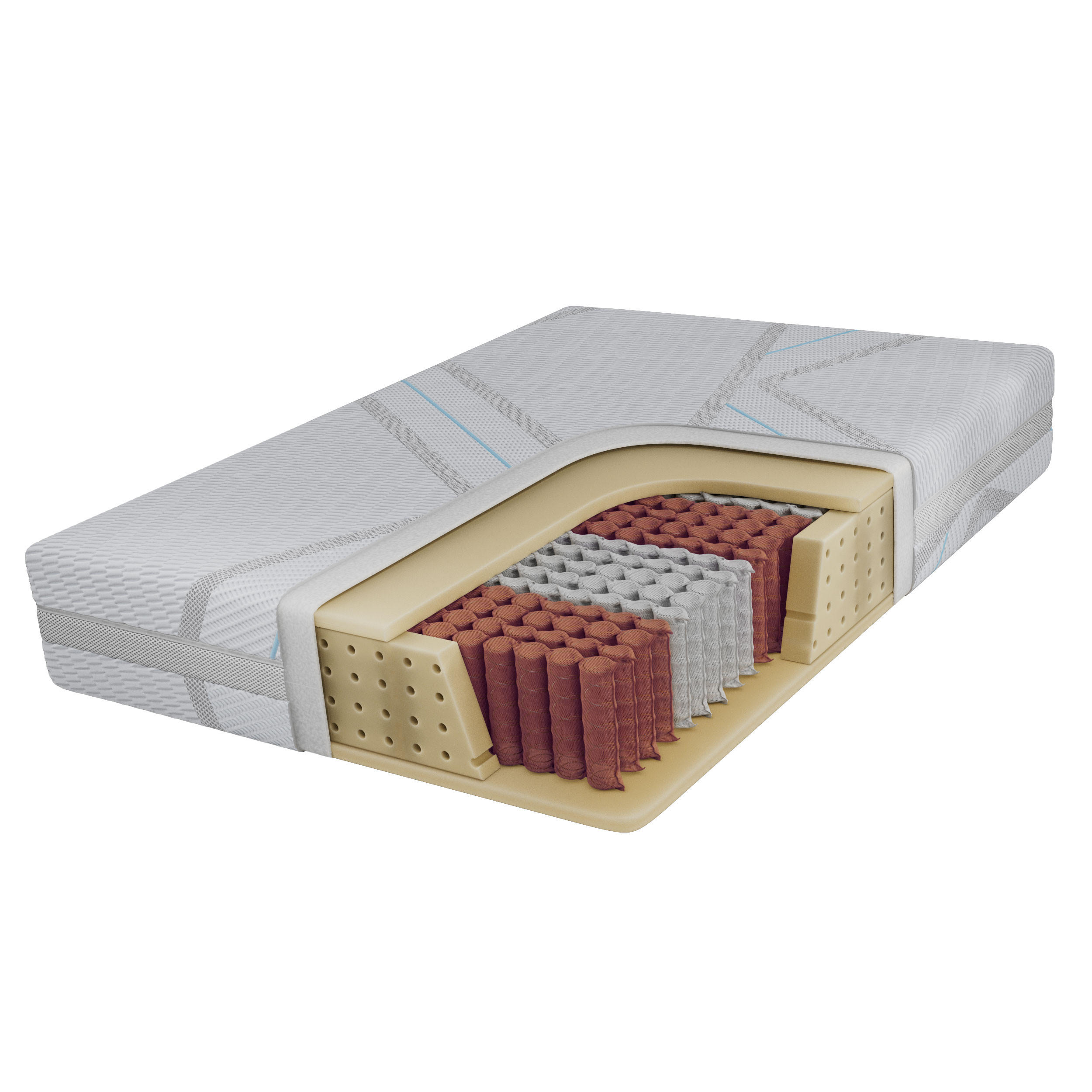 TASCHENMATRATZE JOVE - 90/200 - H3 - Lux - Multicolor, Textil (90/200cm) - MKS