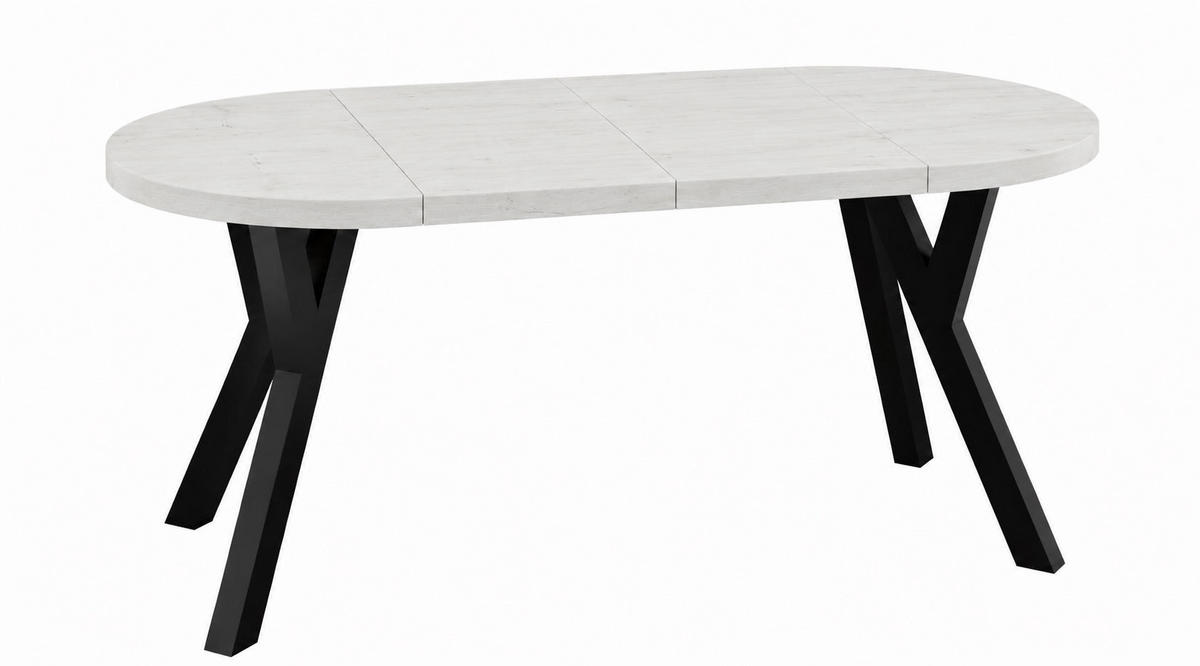 ESSTISCH ausziehbar rund 100-200 cm ATO Sosna, Auszugstisch mit Einlegeplatte - Schwarz/Kieferfarben, Holzwerkstoff (100/100/77cm) - VENASI MÖBEL