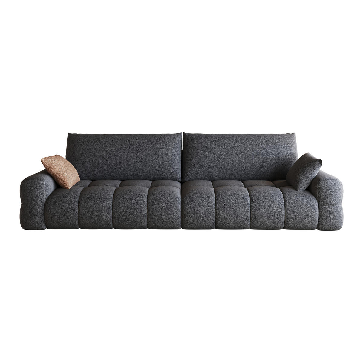 2-SITZER-SOFA DE-34889 260 cm tiefer Sitz Grau - Dunkelgrau, Textil (105/86/260cm) - ComfortXL