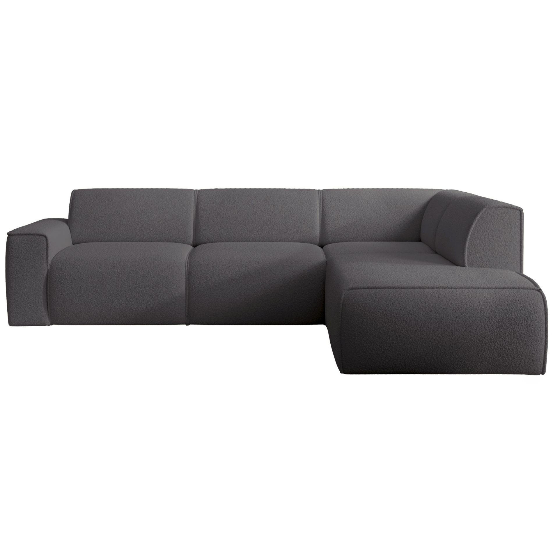ECKSOFA Bouvi Dunkelgrau rechts - Dunkelgrau/Schwarz, Kunststoff/Textil (220/292cm) - Selsey