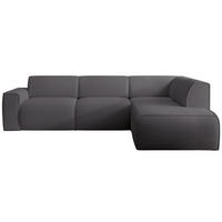 ECKSOFA Bouvi Dunkelgrau rechts - Dunkelgrau/Schwarz, Kunststoff/Textil (220/292cm) - Selsey