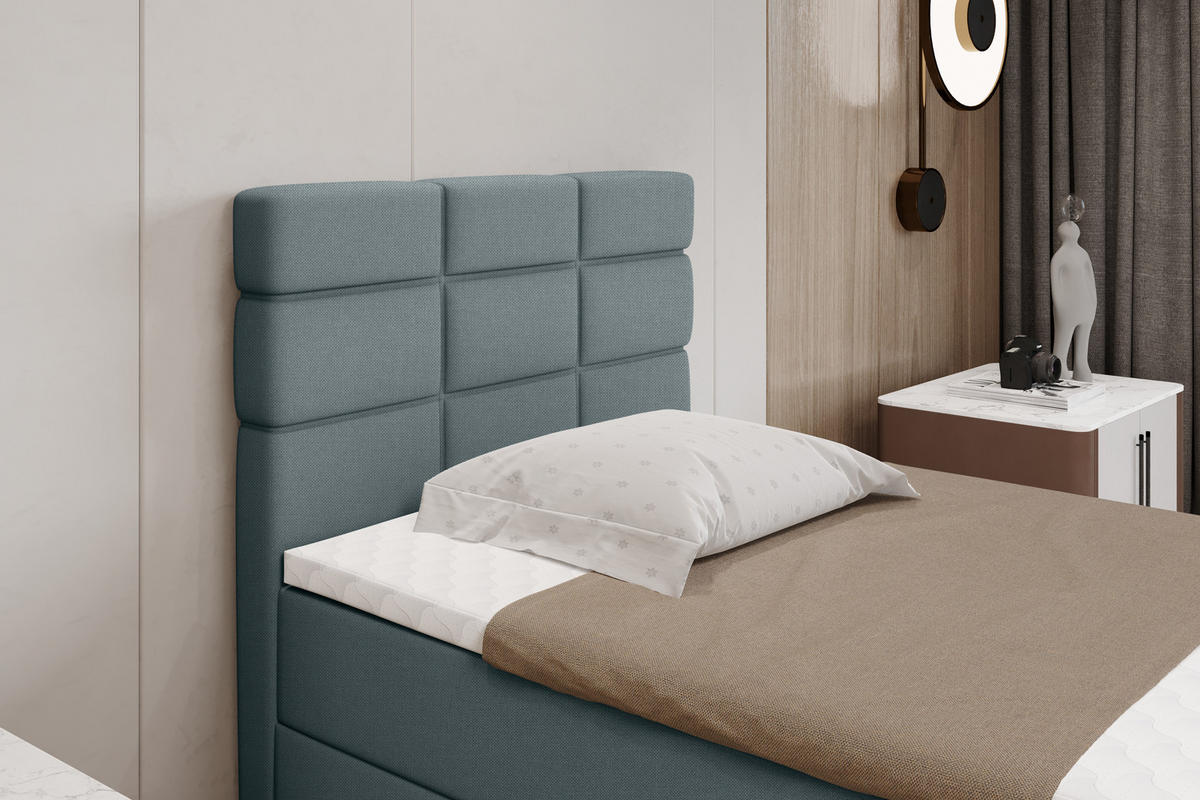 BOXBETT Reve 100 x 200 cm mit Bettkasten und Lattenrost ohne matratze - hellblau - Hellblau, Holz (100/200cm) - Panda Möbel