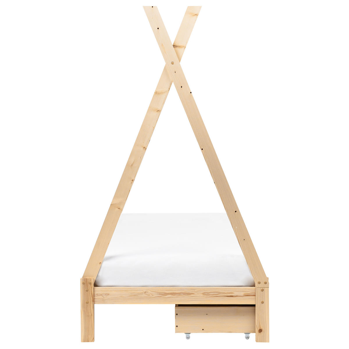 KINDERBETT 90x200 cm Heller Holzfarbton Devay - Hellbraun, Holz (90/200cm) - Beliani