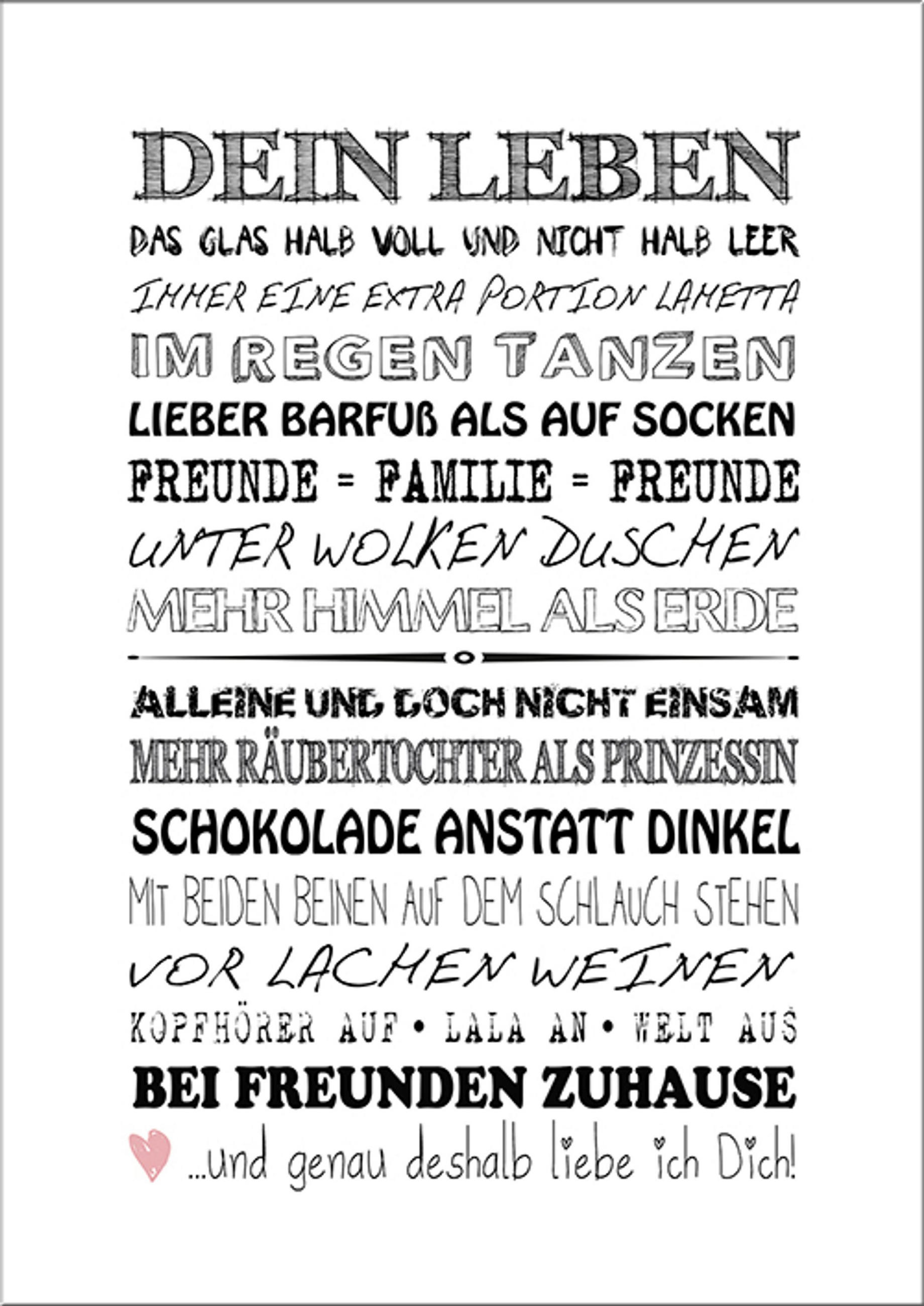 BILD 29x41 cm Typografie Liebe Freundin - Weiß, Holzwerkstoff (29/41/2cm) - artissimo