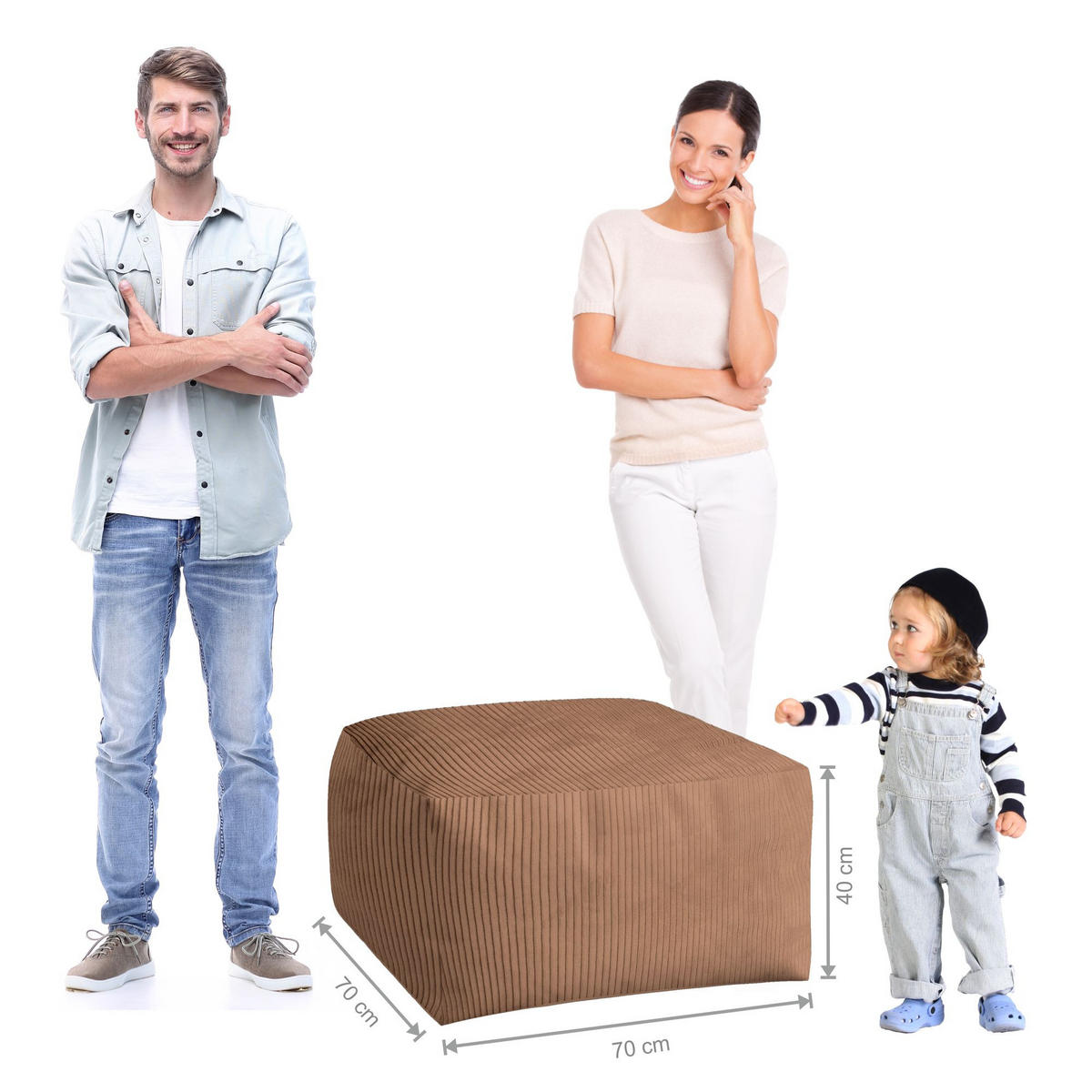 SITZSACK COMFORT Brown Bear - Braun, Textil (70/40/70cm) - Dreamroots
