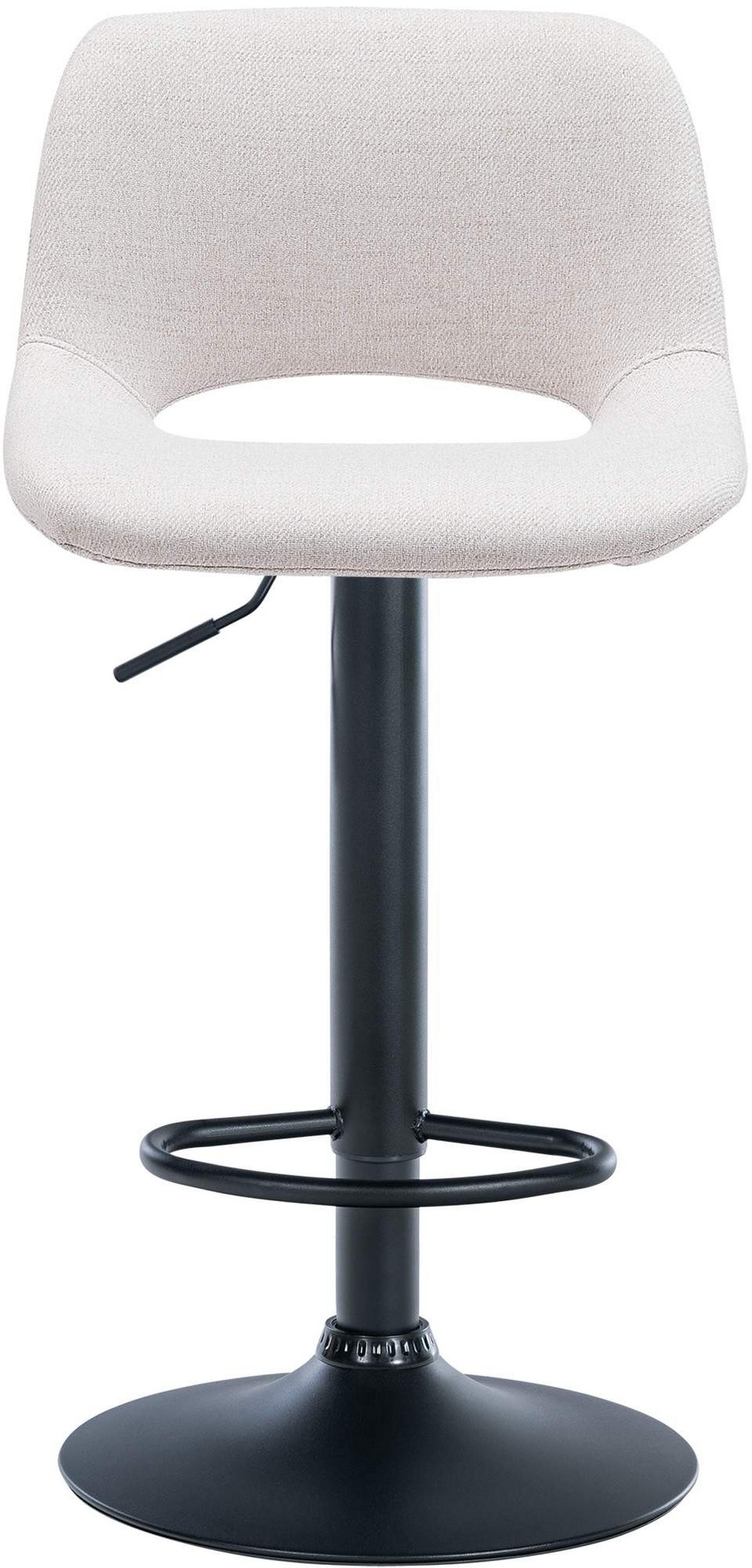 BARHOCKER JAKSON Creme Stoff Schwarz - Creme, Textil/Metall (42/86/46cm) - DELUKE