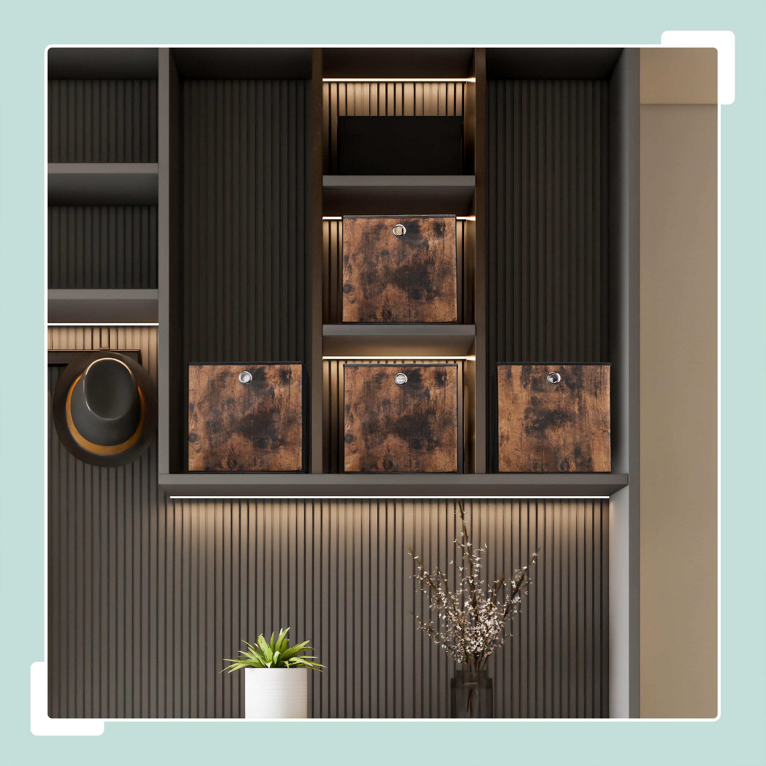 6XAUFBEWAHRUNGSBOX - Schwarz, Wellpappe/Kunststoff (30/30/30cm) - Relaxdays