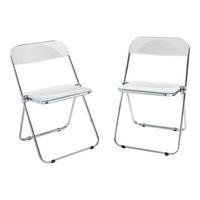 KLAPPSTUHL-SET Pornainen 2 TLG. - Weiß, Kunststoff/Metall (46/74/47cm) - [en.casa]
