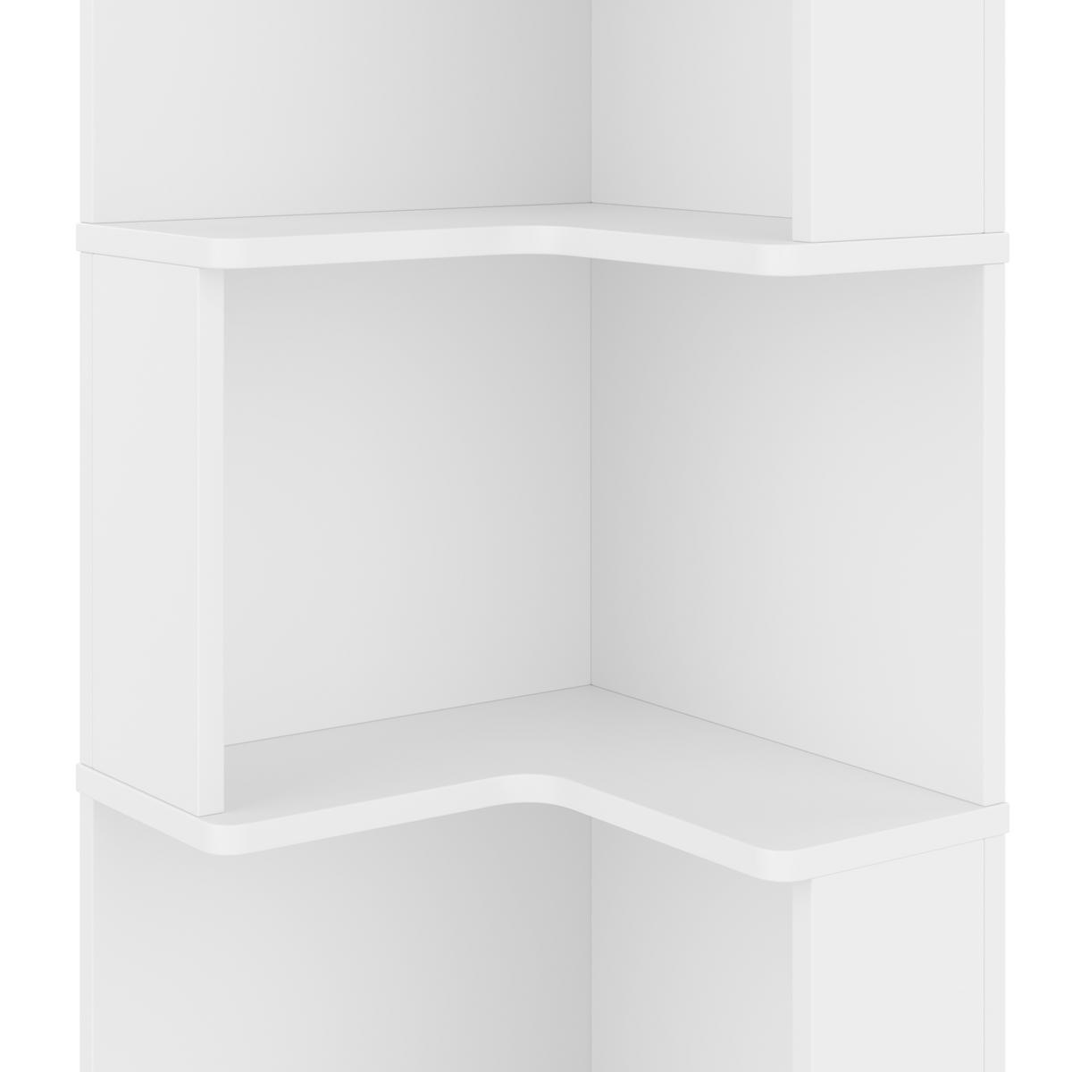 BÜCHERREGAL in Weiß mit LED für Arbeitszimmer und Büro, B63.5/T45/H175 cm - Weiß, Holzwerkstoff (63.5/175/45cm) - STILVORA