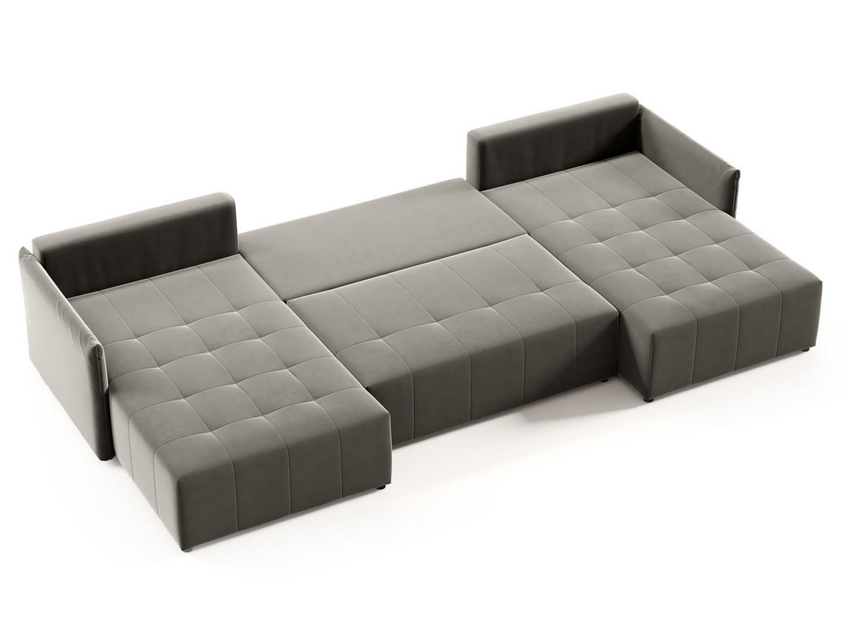 WOHNLANDSCHAFT Leno U - Schwarz, Holz/Textil (365/80/180cm) - Sofnet