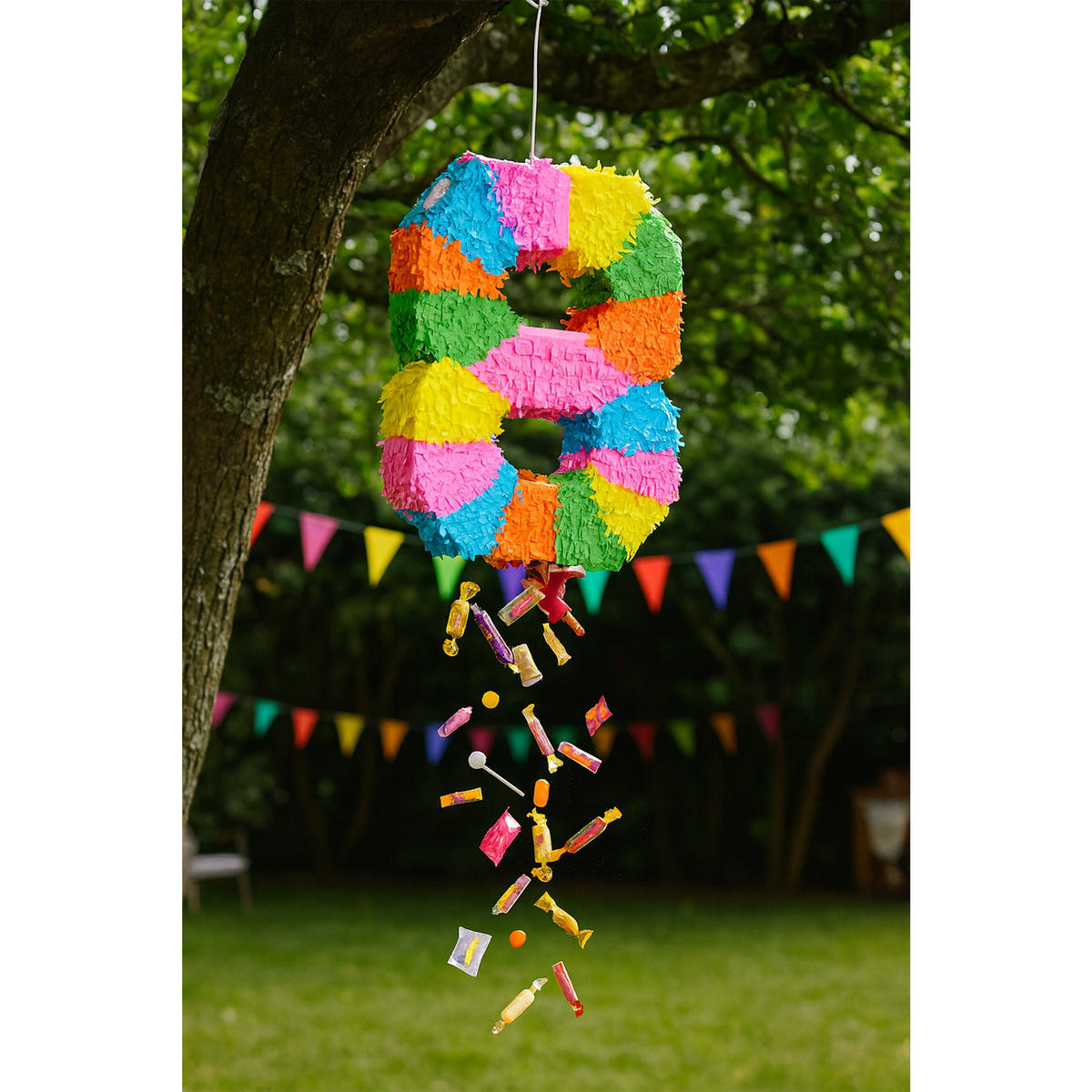 PINATA - různobarevná, plast/papír (35.5/50.5/7.5cm) - Relaxdays