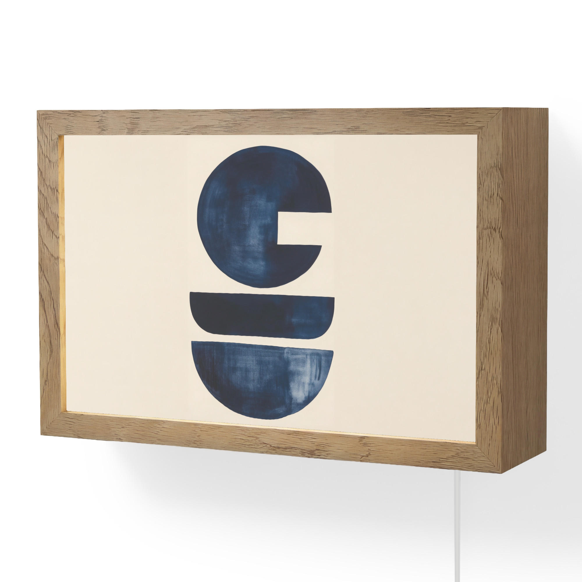 WANDLEUCHTE Formen - Blau - Abstrakt 30x20 cm - Dunkelblau, Holzwerkstoff (30/20/8cm) - OnlyWow