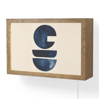 WANDLEUCHTE Formen - Blau - Abstrakt 30x20 cm - Dunkelblau, Holzwerkstoff (30/20/8cm) - OnlyWow