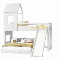 ETAGENBETT mit Rutsche 90x200/140x200 cm Weiß - Weiß, Holz (90/200cm) - Meubliv